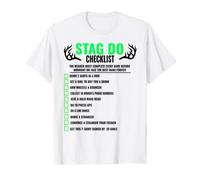 Mens Stag Do outfit Challenge Checklist Dares game T-Shirt