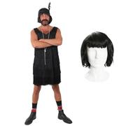 Mens Stag Night Black Flapper Fancy Dress Costume