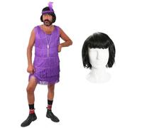 Mens Stag Night Purple Flapper Fancy Dress Costume