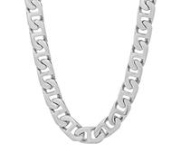 Men's Stainless Steel 6.5mm Flat Mariner Link Chain Necklace - Choice of Length and Color, Stainless Steel, No Gemstone