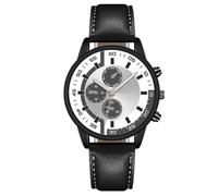 Mens Stainless Steel Band Chronograph Big Dial Hip Hop Business Personality Quartz Watch, grey, Strap