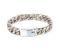 Men's Stainless Steel Bracelet, Two-Colour Curb Chain Wrap Bracelet, Gift for Couples, Husband, Boyfriend, Length 22 cm,