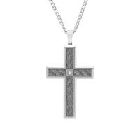 Men's Stainless Steel Cross Pendant 24" Chain Fashion Accessory
