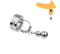 Men's Stainless Steel Gym Rings, Thin Weighted Rings-A359 (25mm+35mm+Beads)