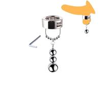 Men's Stainless Steel Gym Rings, Thin Weighted Rings-A359 (3balls+Beads)