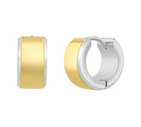Men's Stainless Steel Hoop Earrings with Yellow Finish Sleek and Modern Stylish Everyday Accessory