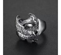 Mens Stainless Steel Jewelry Motorcycle Biker Rings Live to Ride Eagle Ring