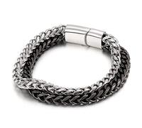 Men's Stainless Steel Link Bracelets, Double Link Personalised Bracelet, Gift for Couples, Husband, Boyfriend, 220x11mm, Stainless Steel, No gemstone.