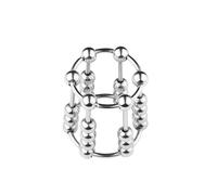 Men's Stainless Steel Sliding Bead Exercise Rings with six Columns of Beads That fluctuate and Move Against The Skin (UKF31) (S)