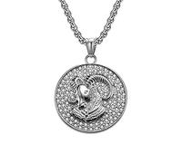 Mens Stainless Steel Zodiac 12 Constellation Star Sign Astrology Pendant Necklace Dainty Personalized Simple
