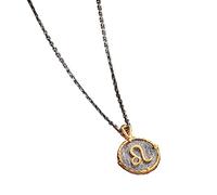 Mens Stainless Steel Zodiac Sign Pendant Necklace Horoscope Constellation Astrology