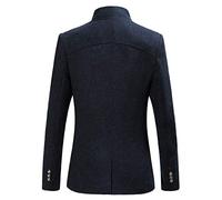 Men'S Stand Collar Blazer, High-Neck Slim-Fit Suit Jacket, Mandarin Collar Formal Blazer For Men, Button-Up Tailored Blazer, Men'S Stylish Collarless Coat, Modern Men'S High-Neck Dinner Jacket