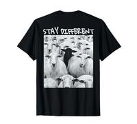 Mens Stay Different Be Unique Sheep Graphic with a Black Sheep T-Shirt