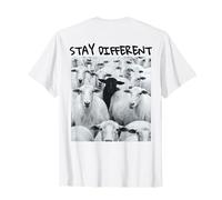 Mens Stay Different Be Unique Sheep Graphic with a Black Sheep T-Shirt