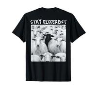 Mens Stay Different Be Unique Sheep Graphic with a Black Sheep T-Shirt