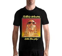 Men's Ste-Vie Won-Der Round Neck Pure Cotton Short Sleeve Comfortable Adult T-Shirt Top Black M