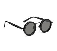 Men's Steampunk Adjustable Tint Sunglasses 1-9 Gears, Round Polarized Lenses with ND Filter, for Outdoor Use, Driving, Fishing, Ultimate Comfort Black