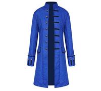 Men's Steampunk Clothing, Gothic Coat, Men's Long, Classic Medieval Blue Jacket with Buttons, Retro Victorian Court Frock Coat, Theatre, Performance Clothing, Nightclub, Party, Halloween Costume