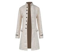 Men's Steampunk Clothing - Gothic Coat Men's Long Classic Medieval Blue Jacket with Buttons Retro Victorian Court Rock Theatre Performance Clothing Nightclub Party Carnival Halloween