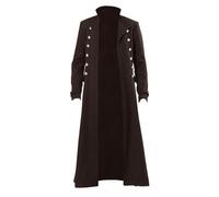 Men's Steampunk Clothing - Gothic Coat Men's Long Medieval Trench Coat Black Victorian Yard Frock Coat Retro Jacket Cosplay Clothing Nightclub Party Carnival Halloween