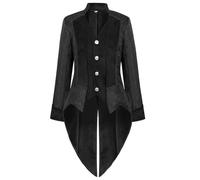 Men's Steampunk Clothing Gothic Jacket Large Sizes Black Tailcoat Retro Frock Coat Victorian Suit Vest Tuxedo Pirate Vampire Cosplay Clothing Fancy Dress Costume