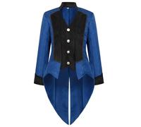 Men's Steampunk Clothing, Gothic Jacket, Large Sizes, Black Tailcoat, Retro Medieval Frock Coat, Victorian Court Suit Vest, Elegant Tuxedo Pirate Vampire Cosplay Clothing, Halloween Costume