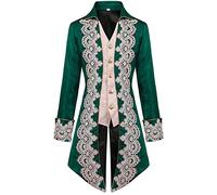 Men's Steampunk Coat, Gothic Tailcoat, Men's Long, Classic Red Coat, Embroidery, Medieval Frock Coat, Victorian Court Suit Vest, Elegant Tuxedo Theatre Performance, Vampire Clothing, Halloween Costume