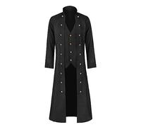 Men's Steampunk Coat Large Sizes, Gothic Jacket Men's Long, Black Trendy Medieval Suit Vest, Double Breasted Victorian Court Frock Coat, Classic Vampire Cosplay Clothing, Halloween Costume