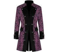 Men's Steampunk Jacket - Gothic Coat Men's Midi Fashion Medieval Coat Retro Victorian Court Frock Coat Elegant Tailcoat Theatre Performance Clothing Cosplay Carnival Halloween
