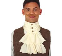 Mens Steampunk Off White Frilly Jabot Adult Fancy Dress Cosplay Neck Ruff