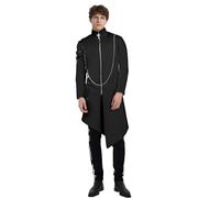 Men's Steampunk Retro Tailcoat,Medieval Gothic Coat Costume Medieval Renaissance Punk Jacket for Halloween Carnival Party (Black, M)