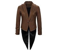 Mens Steampunk Tailcoat Elegant Victorians Frock Jackets Uniform Costume Long Sleeve Suit Jacket Vintage Party Punk Retro Tuxedo Coat Festival Trench Coats Party Outwear