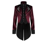 Men's Steampunk Tailcoat Gothic Coat Men's Long Classic Medieval Jacket Large Sizes Retro Victorian Yard Rock Elegant Tuxedo Theatre Performance Clothing Cosplay Carnival Halloween
