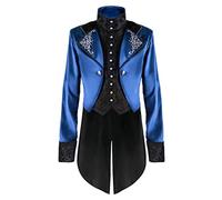 Men's Steampunk Tailcoat Gothic Coat Men's Long Classic Medieval Jacket Large Sizes Retro Victorian Yard Rock Elegant Tuxedo Theatre Performance Clothing Cosplay Carnival Halloween