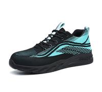 Men's Steel Toe Sneakers Composite Shoes Comfortable Non Slip Work Footwear Indestructible Walking Couple Design (Blue, 8.5)