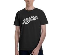 Men's Steely Rock Dan Band Cotton T-Shirts Stylish Prints Crewneck Classic Short-Sleeved Shirt Stress-Free for Daily Commuting Black L