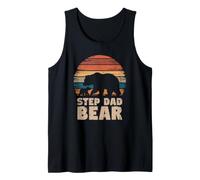 Mens Step-Dad Bear Vintage Retro Stepdad Father's Day 1 Cub Kid Tank Top