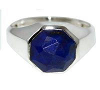 Mens Sterling 925 Silver Blue Lapis Lazuli Signet Ring. Deco Style Jewellery (Y)
