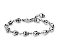 Mens Sterling Silver 16-19cm Skull Bracelet