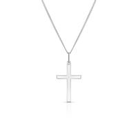 Men's Sterling Silver Cross Pendant 20'' Necklace