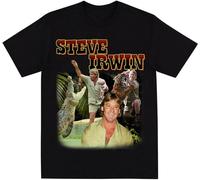 Men's Steve Irwin Homage T Shirt Men's T-Shirt Vintage Animal Tees Black