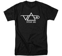 Men's Steve Vai Logo T Shirt Rock N Roll Music Guitarist Band Tee Black Unisex 100% Cotton Short-Sleeve T-Shirts Black S