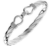 Men's Stirrup Bangle 925 Sterling Silver 8mm Wide Twist British Made