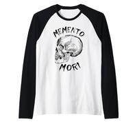 Mens Stoicism Latin Saying Memento Mori Raglan Baseball Tee