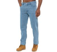 Mens Stone Wash Classic Denim Jeans BCB | Blue Circle Designer Menswear - Bleach Wash / 38W / Long (34")