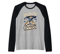Mens Storm Chaser Dad Like a Normal Dad B Storm Chaser Raglan Baseball Tee