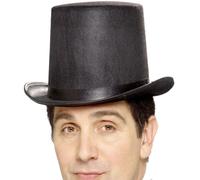 Mens Stovepipe Top Hat Topper Hat Men's Gents Top Hat New by Smiffys