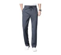 Men's Straight Anti-Wrinkle Casual Pants, Ice Silk Breathable Fast Dry Stretch Pants, Casual Straight Slim Trousers (Light Gray,Large)