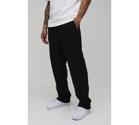 Men's Straight Fit Embroidered Joggers | Black | Size Medium | BOOHOOMAN