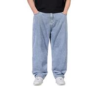 Men's Straight Fit Jeans Trousers Stretch Denim Men's Jeans Long Streetwear Carrot Cut Trousers Baggy Hip Hop Jeans Straight Leg Washed Vintage Denim Trousers Teenager Boys Skateboard Trousers, Light